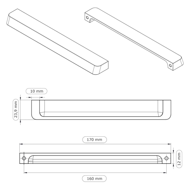 Furnipart Cabinet Handle Matt Black Model Guild Cabinet Handles