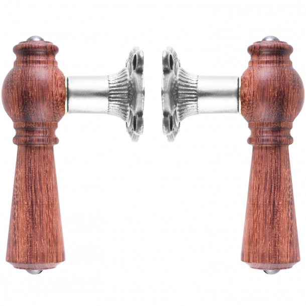 Klamka do drzwi - Mosi&#261;dz niklowany i drzewo palisandrowe - OESTERBRO1039