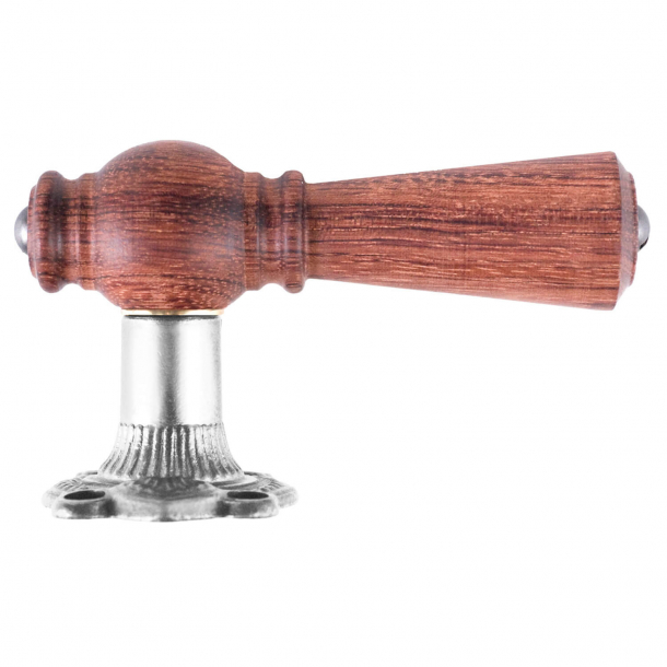 Klamka do drzwi - Mosi&#261;dz niklowany i drzewo palisandrowe - OESTERBRO1039