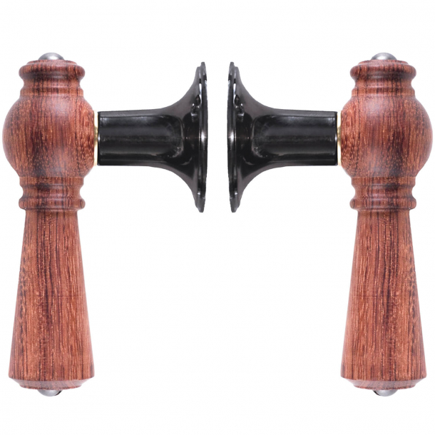 Klamka do drzwi - Lakierowany czarny mosi&#261;dz i drzewo palisandrowe - OESTERBRO1043