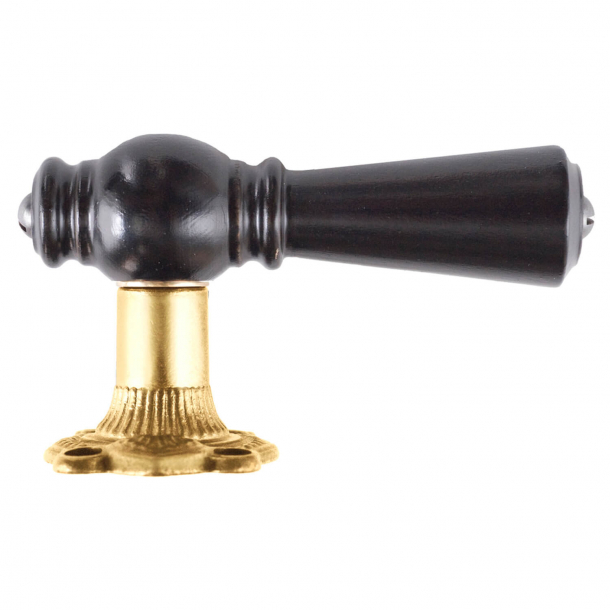 Wooden Door handle interior - Brass and black wood (205208)