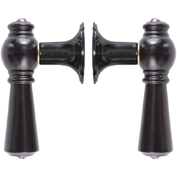 Klamka sterbro - Czarne &#380;elazo lakierowane i czarne drewno - OESTERBRO1025