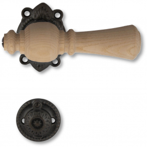 Holztrgriffe - Innenbereich - Rustikal, Schwarz-Eisen, Esche (21040005)