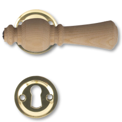 Klamka do drzwi - Mosi&#261;dz polerowany i drzewo jesionu - OESTERBRO1081