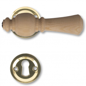 Holztrgriffe - Innenbereich - Glnzendes Messing und Eschenholz (205205)