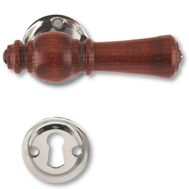 Wooden Door handle interior - Chrome and rosewood (670-pal-CR)