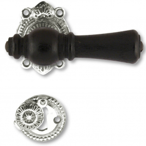 Holztrgriffe - Innenbereich - Vernickeltes Eisen und schwarzes Holz (905202)