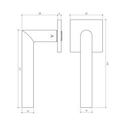 Aprile Door handle - Polished chrome - Model Arabis Q
