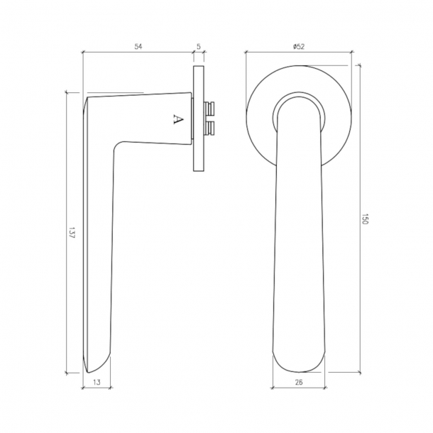 Aprile Trgriffe - Gold - Modell Aria