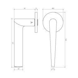 Aprile Trgriff mit PZ-Zylinderring - Polierter Chrom - Modell Arnica