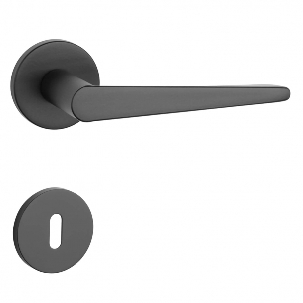 Aprile Door handle with Escutcheon - Black - Model Arnica