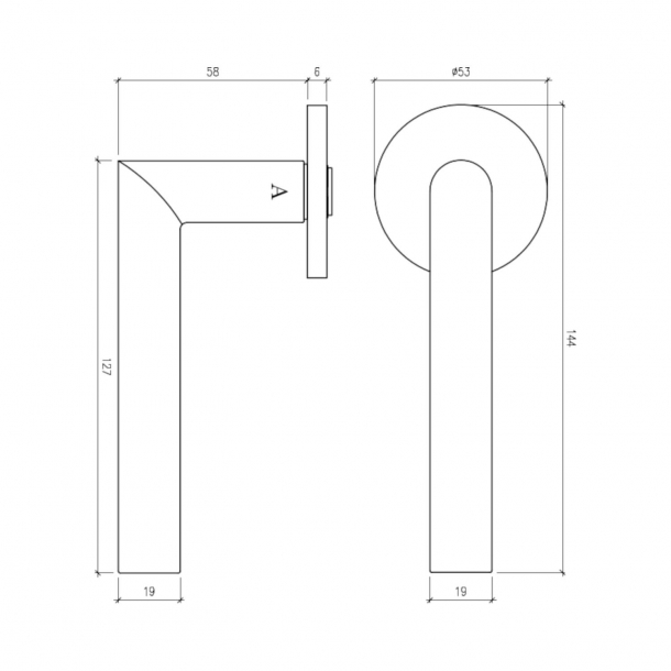 Aprile Door handle with euro profile cylinder ring - Satin chrome - Model Arabis