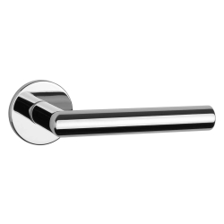 Aprile Door handle with euro profile cylinder ring - Polished chrome - Model Arabis