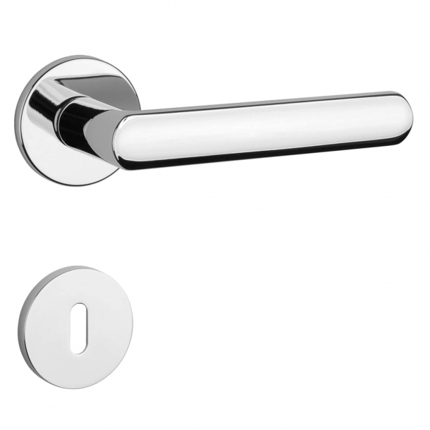 Aprile Door handle with Escutcheon - Polished chrome - Model Fragola