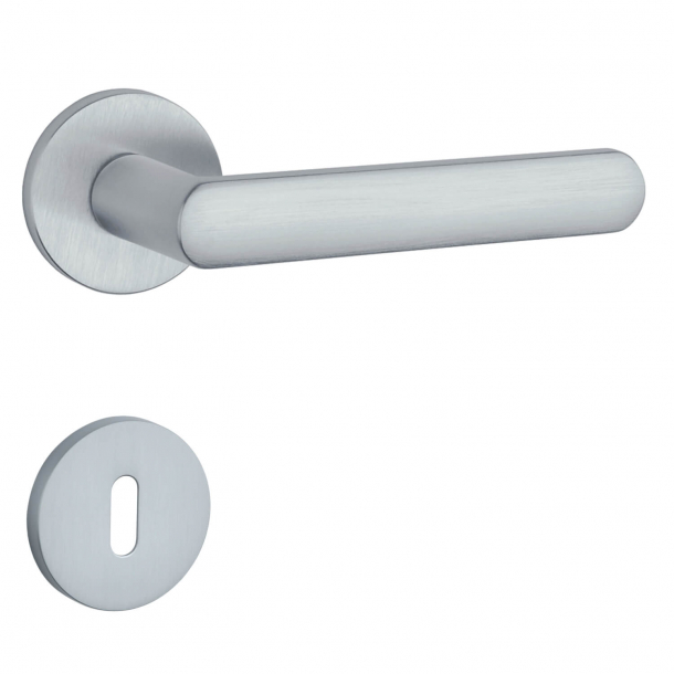 Aprile Door handle with Escutcheon - Satin chrome - Model Fragola