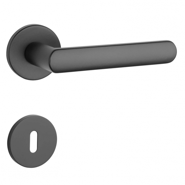 Aprile Door handle with Escutcheon - Black - Model Fragola