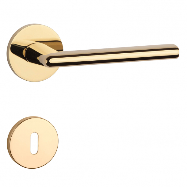 Aprile Door handle with Escutcheon - Gold - Model Kalmia