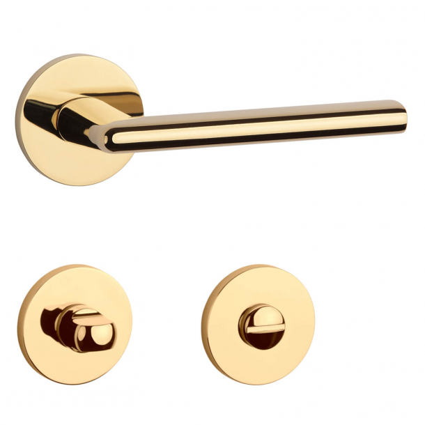Aprile Door handle with privacy lock - Gold - Model Kalmia