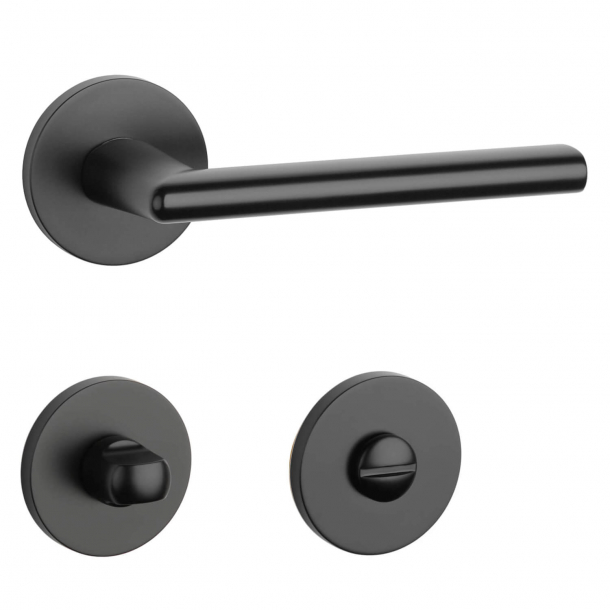 Aprile Door handle with privacy lock - Black - Model Kalmia