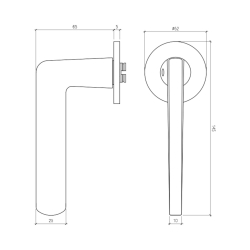 Aprile Door handle - Black - Model Lira