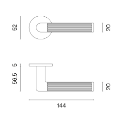 Aprile Klamki - Polerowane z&#322;oto - Model Lobelia R