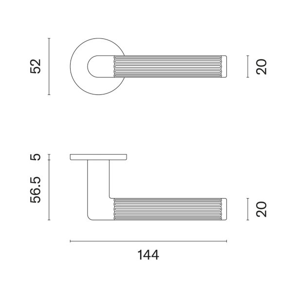 Aprile Klamki - Polerowane z&#322;oto - Model Lobelia R