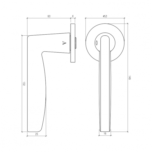 Aprile Door handle - Satin chrome - Model Luna