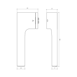 Aprile Door handle - Polished chrome - Model Lupina