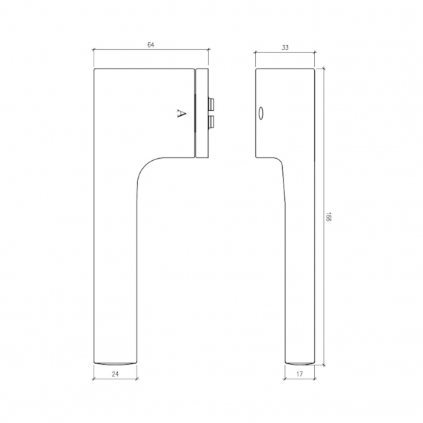 Aprile Door handle - Polished chrome - Model Lupina
