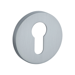 Aprile Door handle with euro profile cylinder ring - Satin chrome - Model Arabis