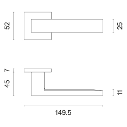 Aprile doorhandle - Polished gold - Model Pina