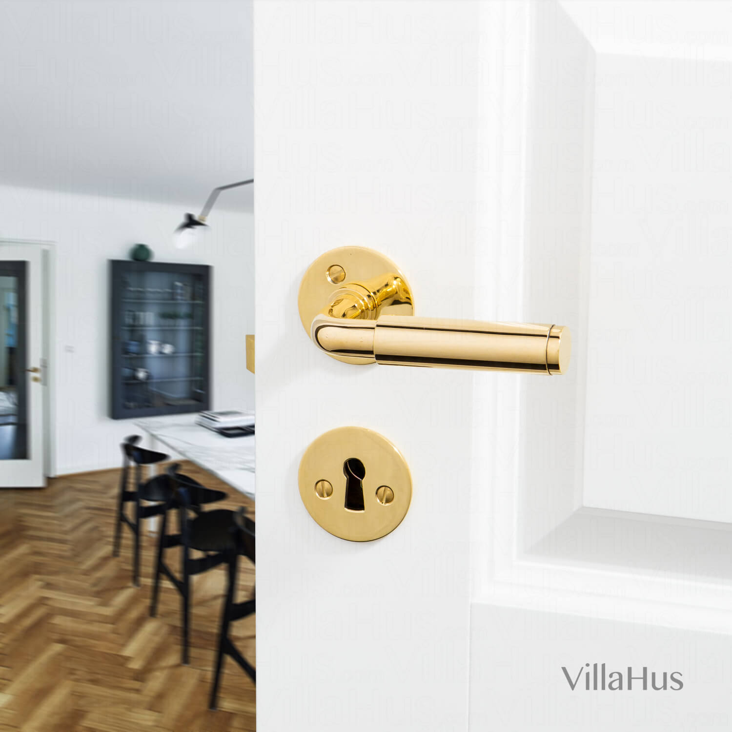 Door handle, Polished Brass, Interior, VERONA - BRASS door handles -  VillaHus