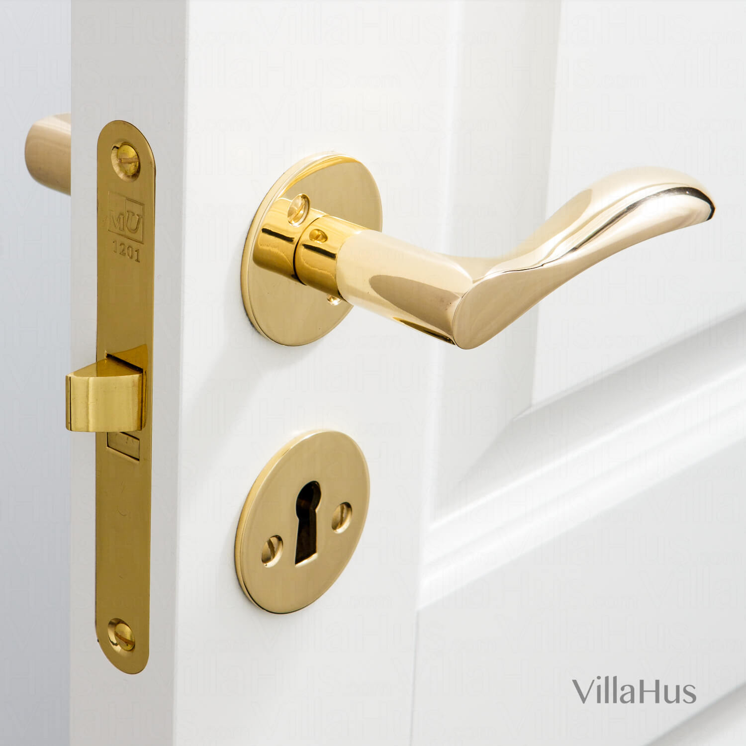 Door handle interior - Brass without lacquer (200144) - BELLEVUE - BRASS  door handles - VillaHus