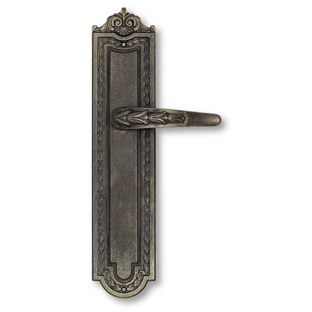 Dörrhandtag inomhus - Långskylt - Antik brons - Första Imperiet - Modell 716