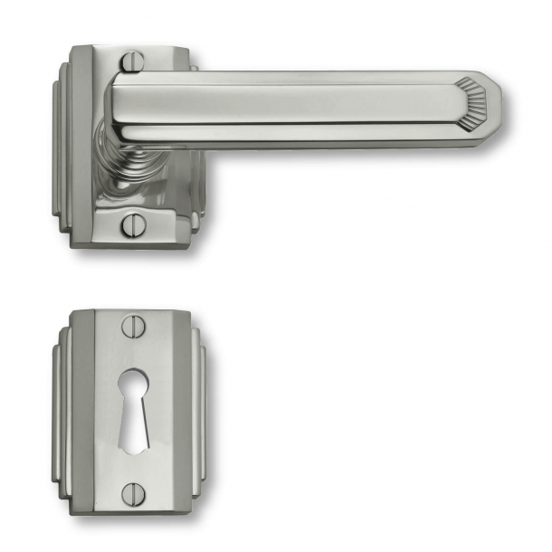 Door handle interior Nickel - Art Deco - Rosset / Key Tag - C17811
