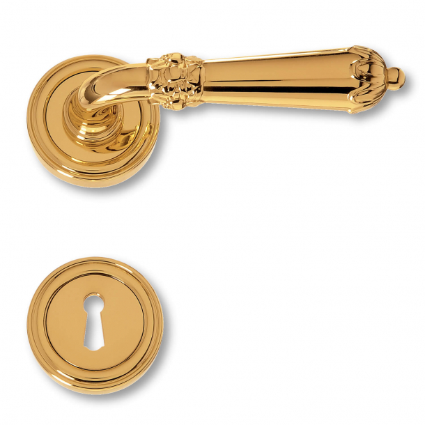 Door handle interior, Brass - Art Nouveau - Rosset / Key Tag - C09611
