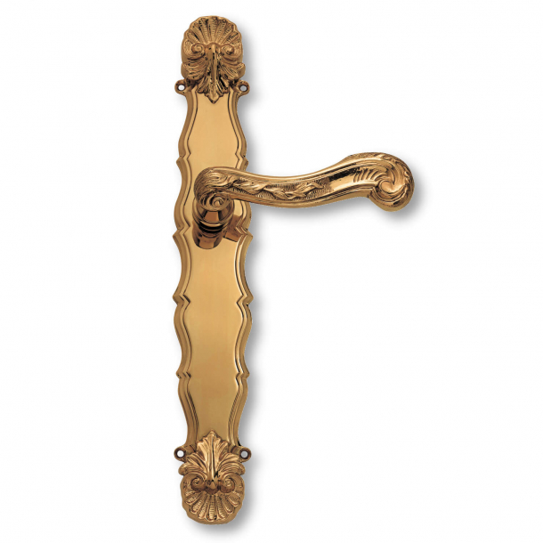 Door handle on back plate - Brass PVD - Italian Baroque - model C04312