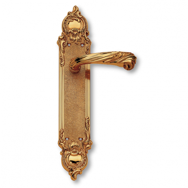 Door handle interior - Brass, Back plate - Italian Baroque - model C12010