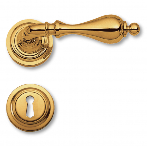 Door handle interior - Brass - Back plate - Privacy lock - Italian Baroque  - model C04312 - Italian door handles - VillaHus