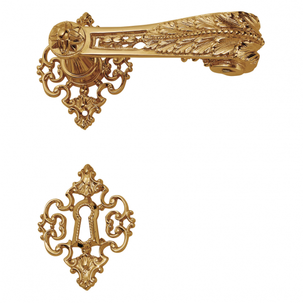 D&ouml;rrhandtag - Inomhus - M&auml;ssingsrosett / nyckelskylt - Louis XVI-stil - modell C01615