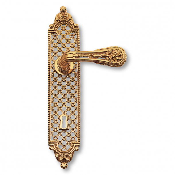 Inomhus dörrhandtag - Mässing långskylt - Louis XVI stil - modell C05110