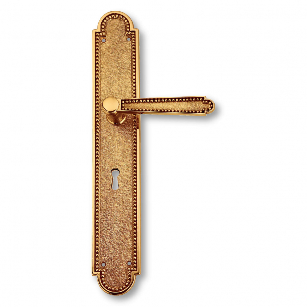 Dörrhandtag - Inomhusmässing - långskylt med nyckelhål - Empire - modell C12210