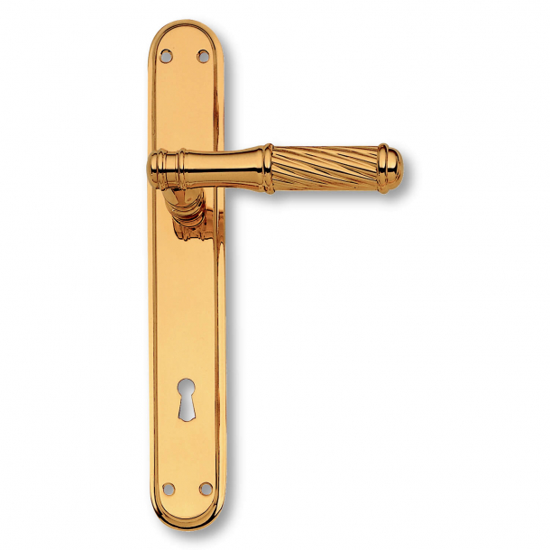 Klamka do drzwi - Mosi&#261;dz - D&#322;ugi szyld  - XX wiek - model C17310