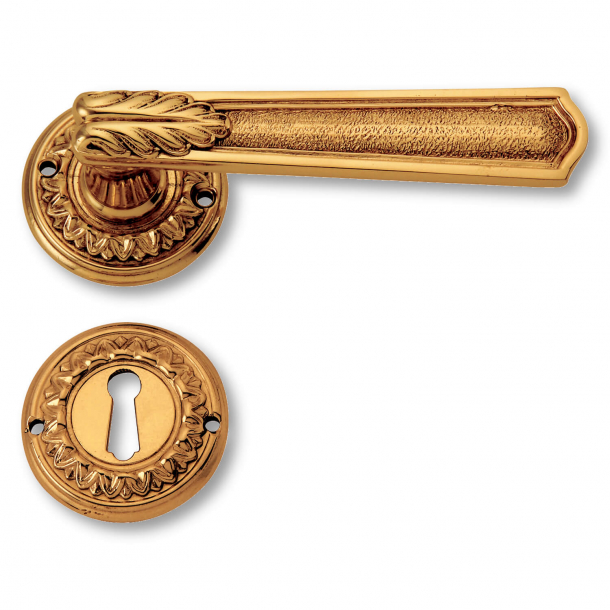 Door handle interior, Brass rosette escutcheon - Second Empire - model C00711