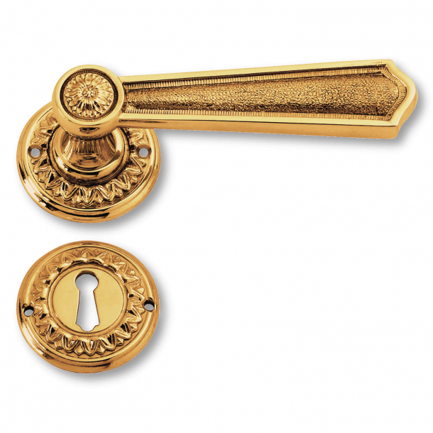 Klamka do drzwi - Mosi&#261;dz - Rozeta pod klucz - Drugie Imperium - model C13511