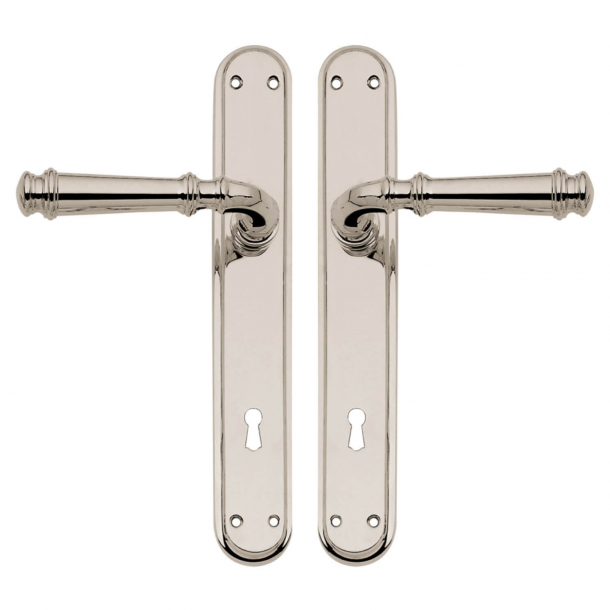 Door handle on backplate - Nickel plated - Interior - XX Century - model C13010