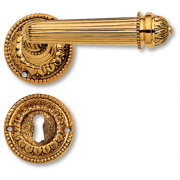 Klamka do drzwi - Rozeta pod klucz - Mosi&#261;dz - Pierwsze Imperium - model C09011