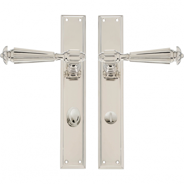 Door handle - Interior - Backplate with Privacy lock - Nickel - XX Century model C07810
