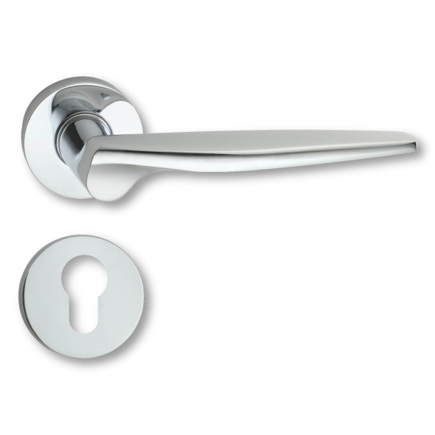 Door handle exterior chrome, rosette and cylinder ring, Model C06811