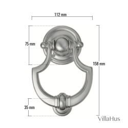 Door knocker, Shields, Browned Brass, 158 mm, Model 702